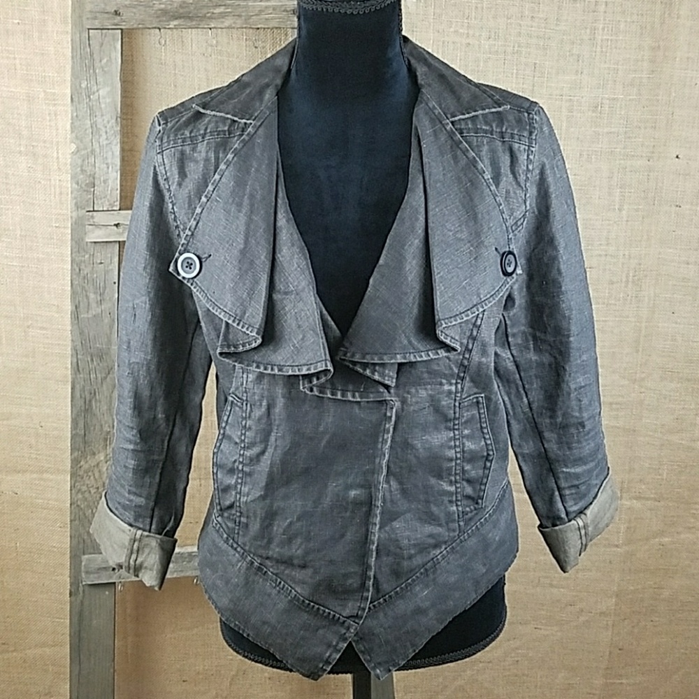 CAbi womens M black waxed moto bomber jacket 901 grungecore gorpcore military